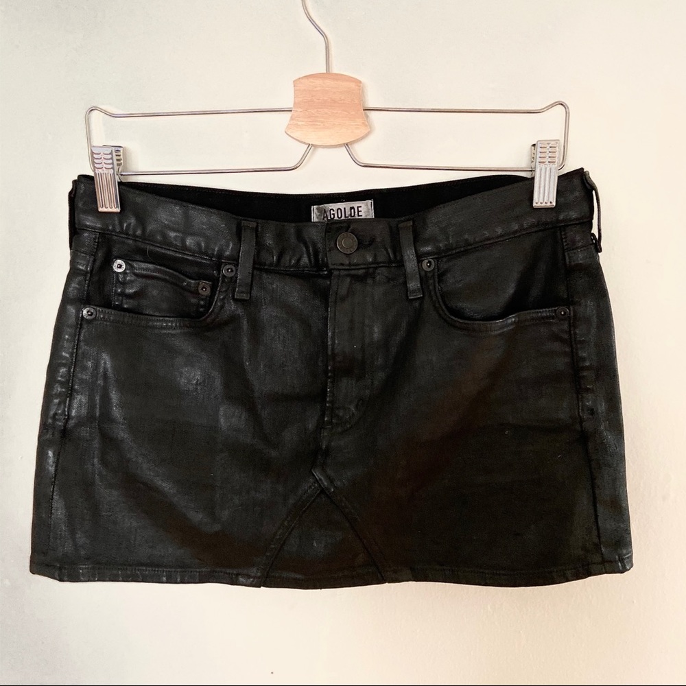 Agolde pleather mini skirt